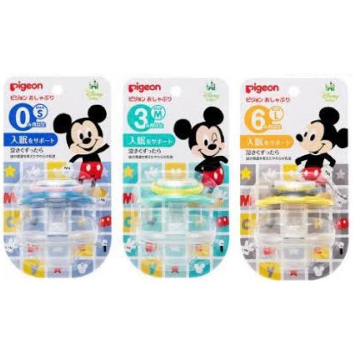 Pigeon Pacifier Disney Minnie Mickey|Empeng Pigeon Disney Bayi Silicon - Mickey, S