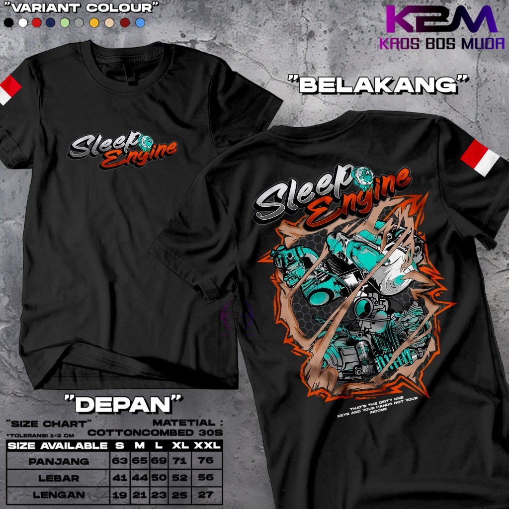 Kaos Racing Sleep Engine Baju Distro Motor Drag Balap Herex Mesin Knalpot Rangka Jupiter Z Fizr Kari