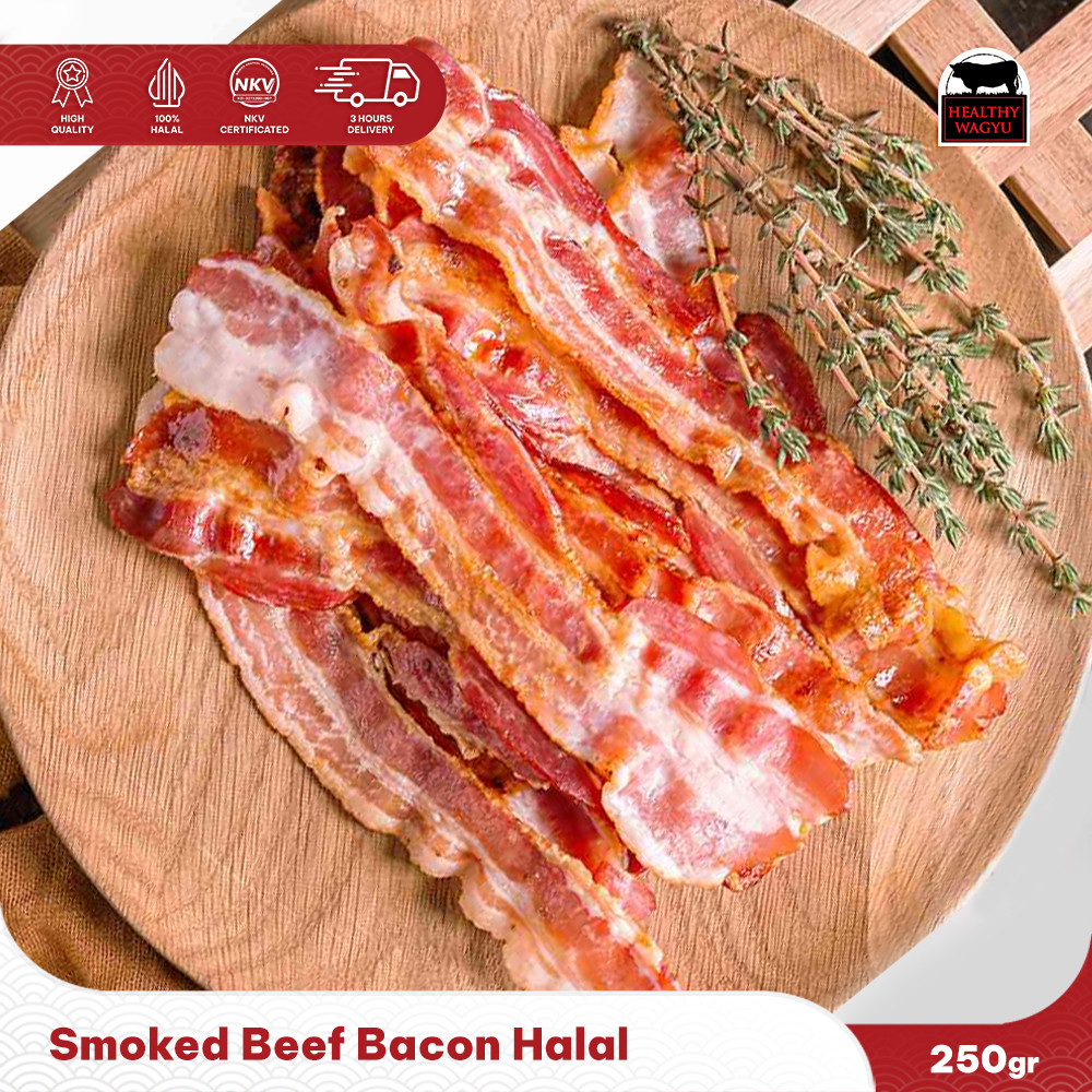 Smoked Beef Bacon Daging Sapi Asap 250gr Healthy Wagyu