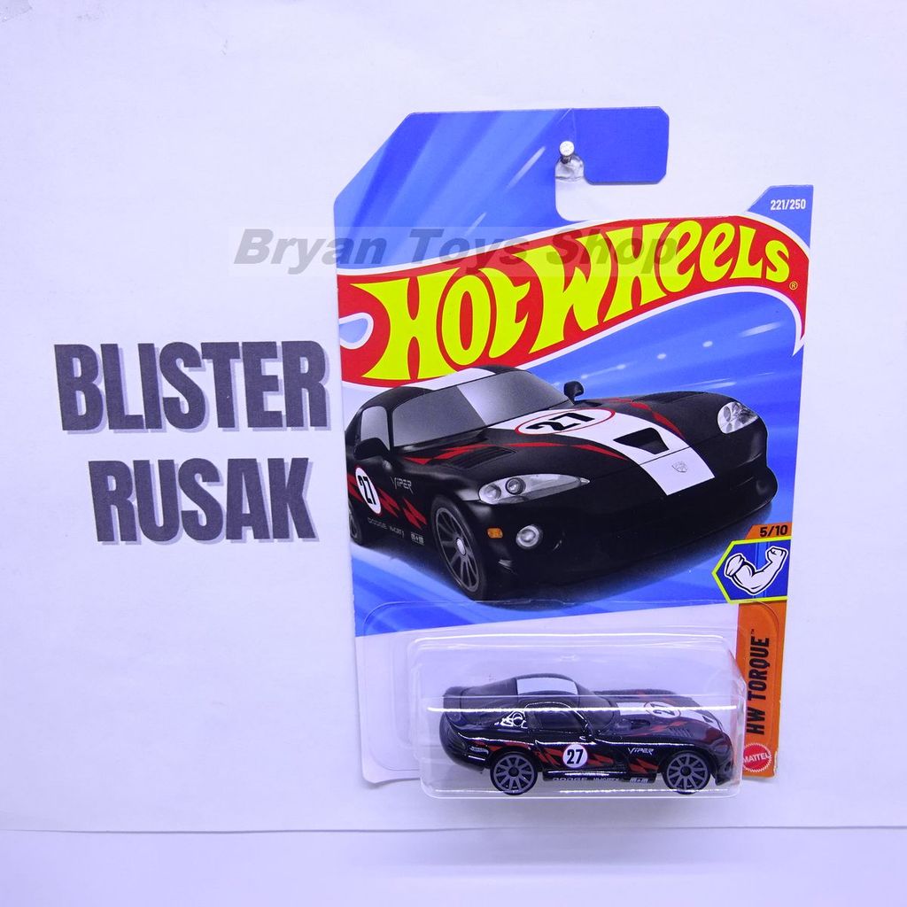 Hot Wheels Card Tidak Mulus 96 Dodge Viper GTS Hitam