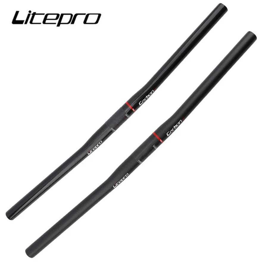 Foto Litepro Flat Bar Handlebar Stang Carbon Superlight 25.4 x 580 mm Setang Sepeda Lipat MTB