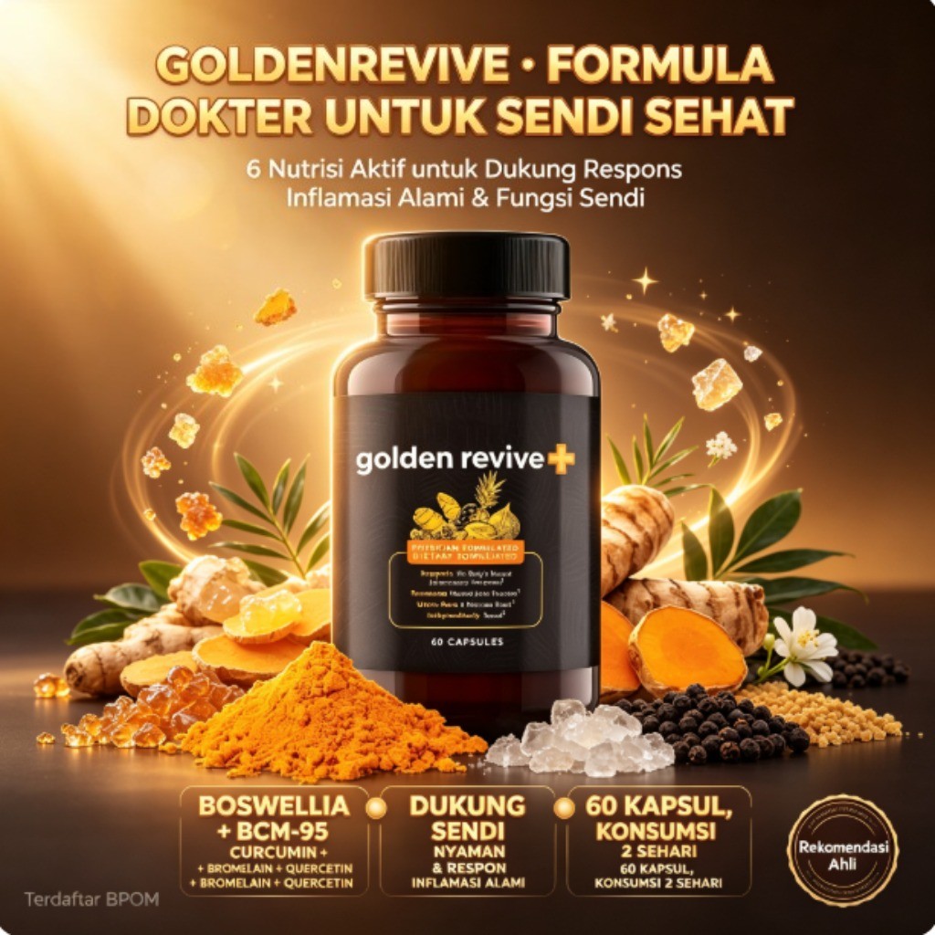 goldenrevive Physician Formulated 60 Kapsul, Boswellia, BCM-95 Curcumin, Bromelain, Quercetin & Pipe
