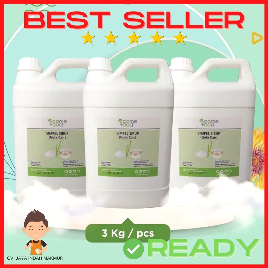 BI  Simple Syrup| Simple Sirup| Gula Cair 3kg Come Food PIRT