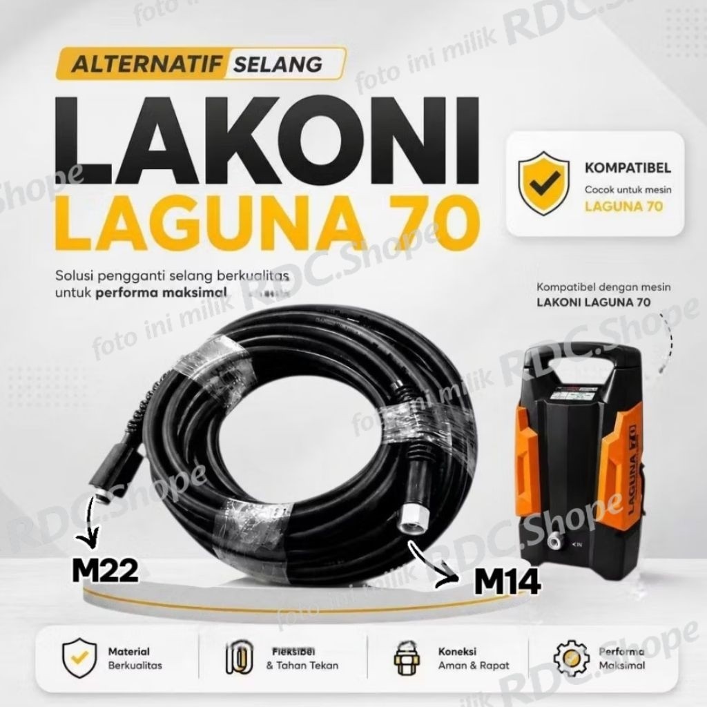 ALIANSHOP Alternatif SELANG LAKONI LAGUNA 70, SELANG JET CLEANER, SELANG HIGH PRESSURE, SELANG JET W