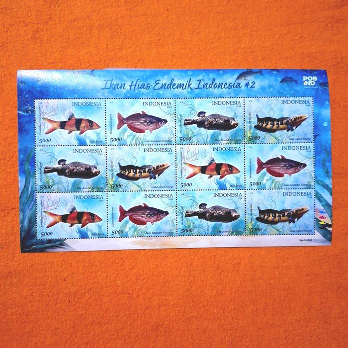 Prangko INDONESIA 29 November 2024. Seri Ikan Hias Endemik Indonesia #2. Fullsheet