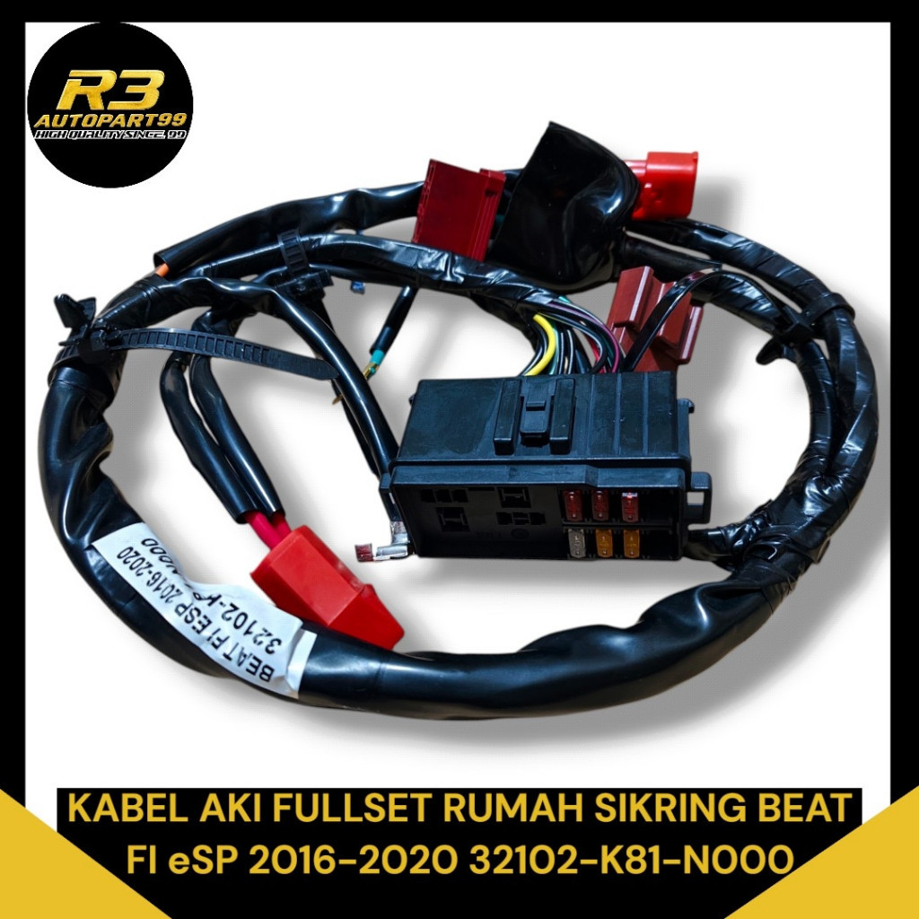 Kabel Aki Fullset Rumah Sikring Komplit Honda Beat FI eSP K81 2016-2020 Kode Part 32102-K81-N000