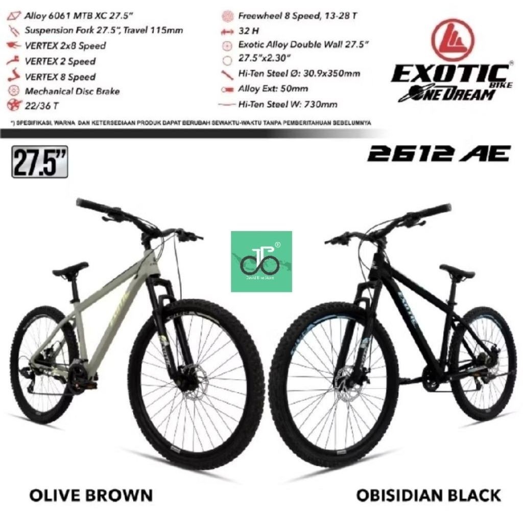 Sepeda MTB 27.5" Exotic 2612 AE 27.5an NEW (ET 2612AE)