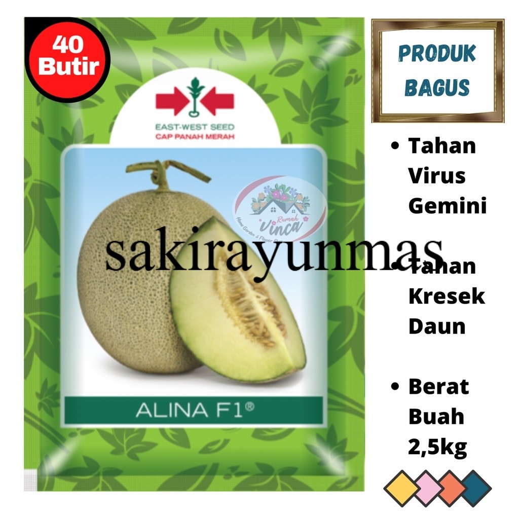 Benih Bibit Melon Madu Alina F1 Tahan Virus 40 Butir Cap Panah Merah