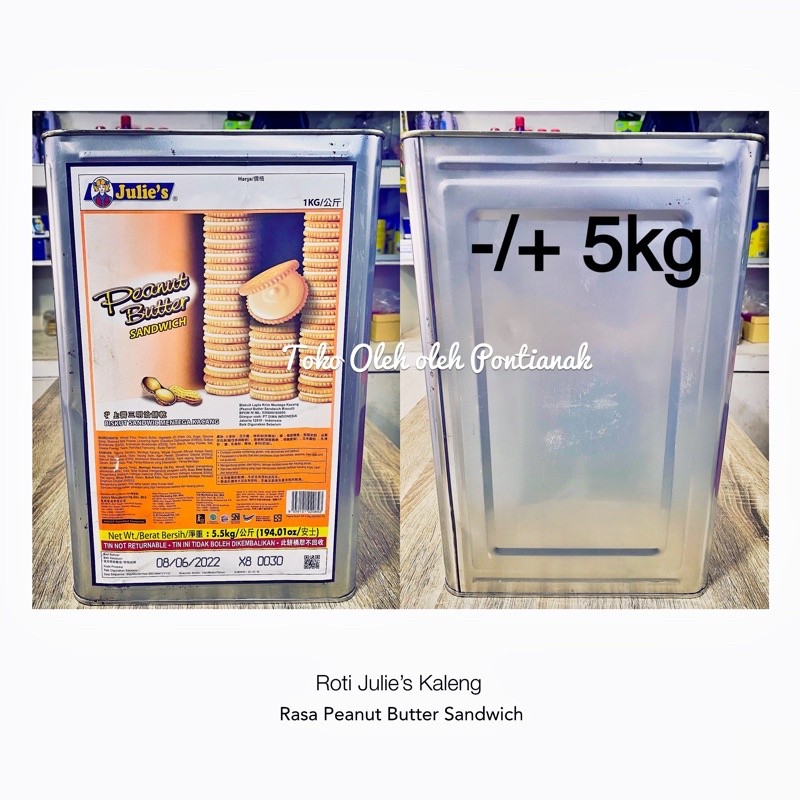 Roti julie’s Peanut Butter Kaleng (5kg)/ Biskuit Kacang Malaysia    BERKUALITAS
