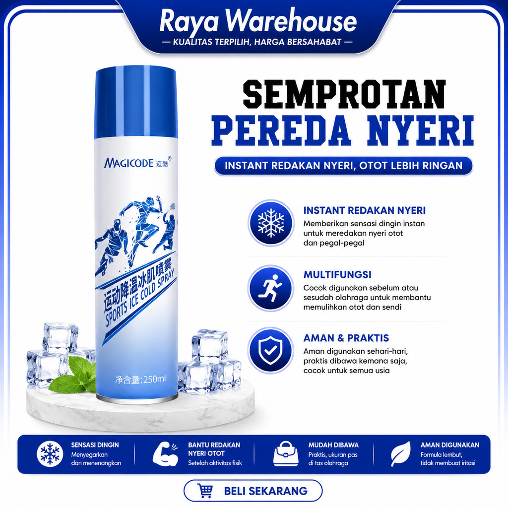 Semprotan Cedera Olahraga Pereda Nyeri Spray Anestesi Otot Kaku Keram Anti Radang Bengkak
