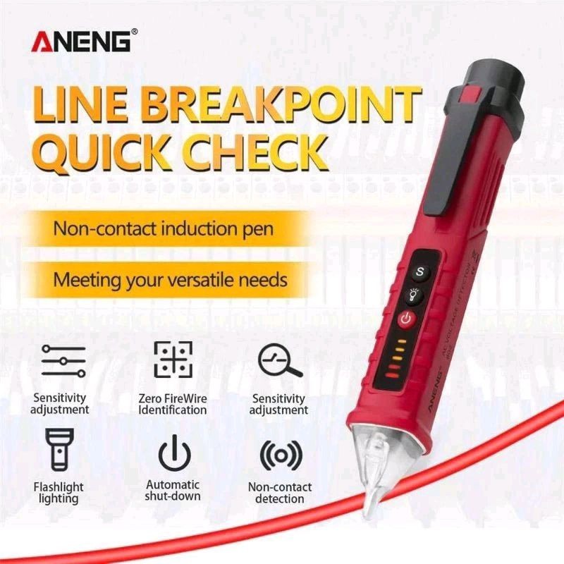 ANENG Tespen Non Contact AC Voltage Alert Detector 12-1000V - VD802