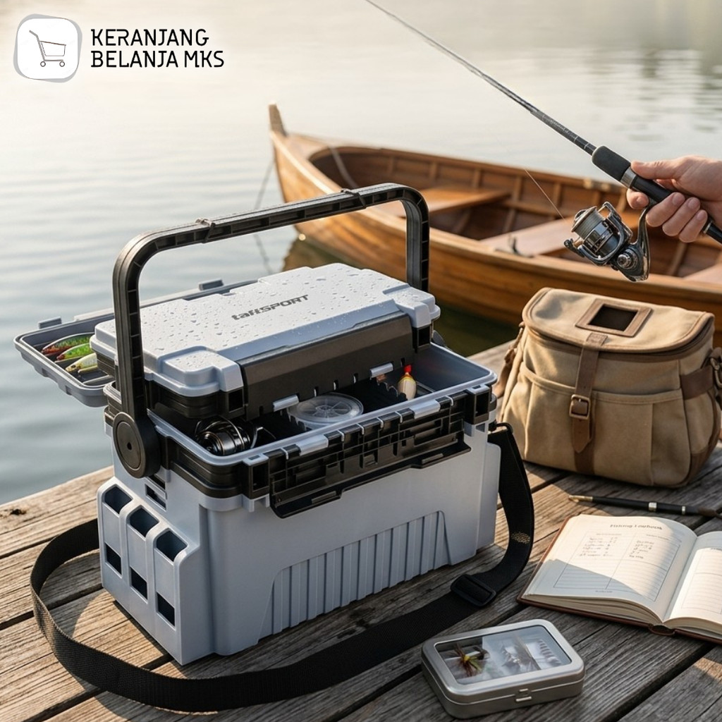 Kotak Perkakas Pancing Fishing Tackle Box Double Layer