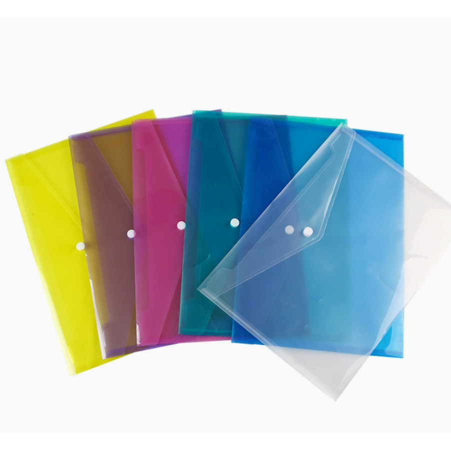 Map Plastik Map Kancing Transparan Map A4 Polos Warna - Warni Map Dokumen Sekolah