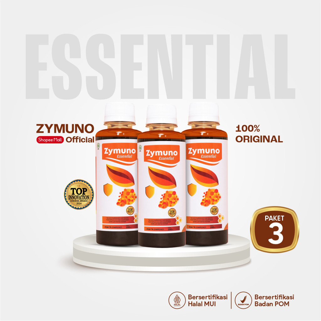 Zymuno Original 3 Botol BPOM Halal  - Secara Tradisional Membantu Memelihara Kondisi Kesehatan Pada 