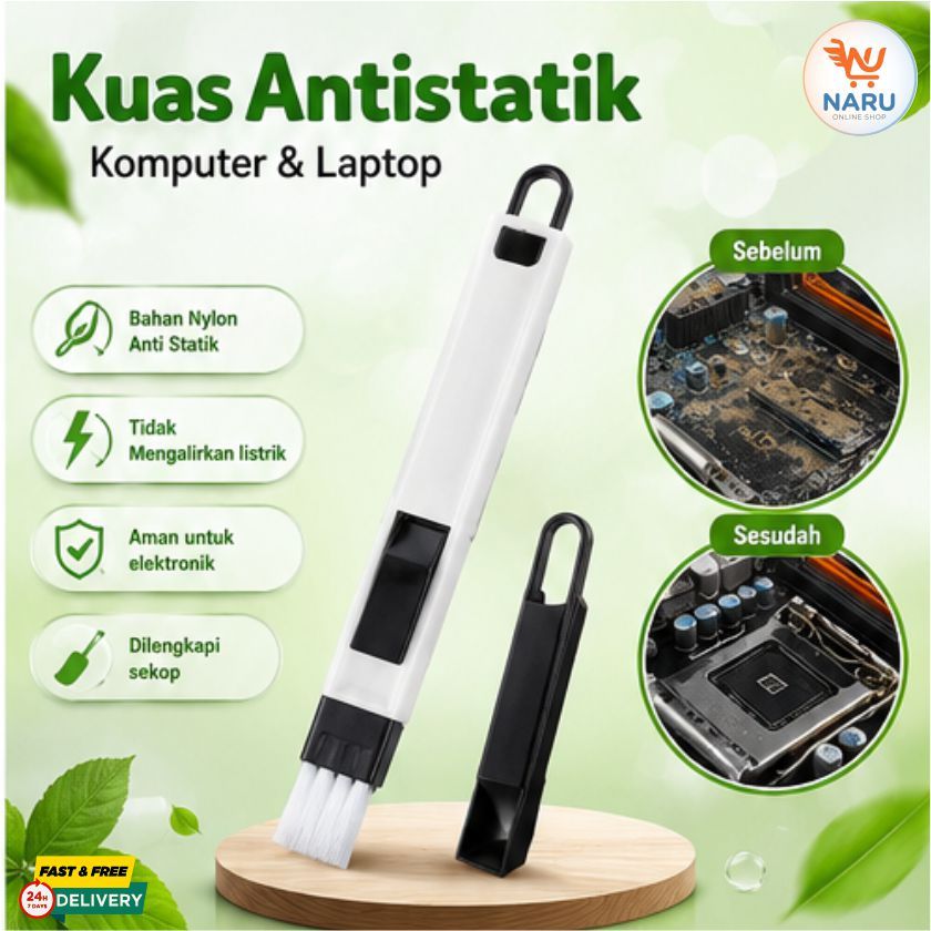 Clearning Brush Sikat Kuas 2in1 Pembersih Serbaguna Komputer Laptop Motherboard VGA Kipas HSF Cooler
