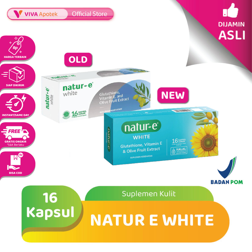Natur E White Vitamin E untuk Kulit (16 Kapsul)