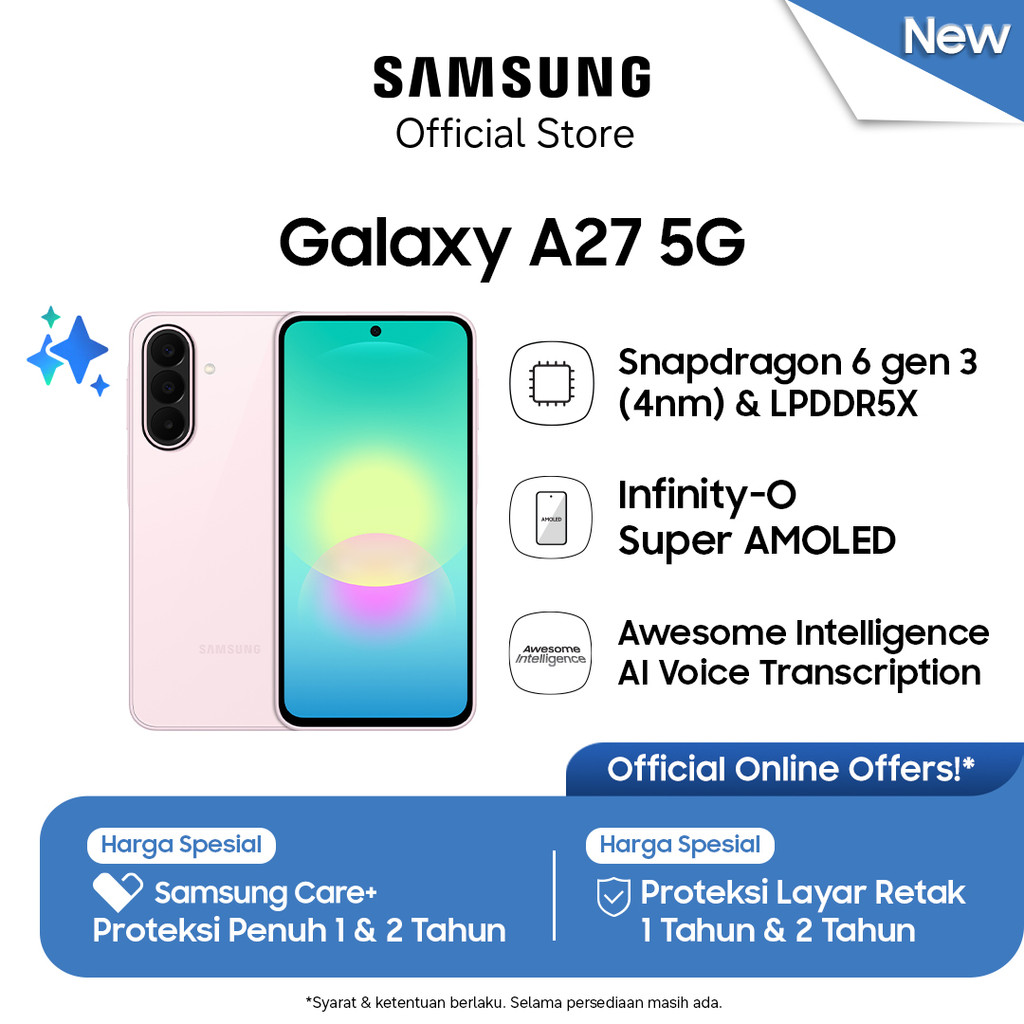 Samsung Galaxy A27 5G 8/256GB - Light Pink | Hp AI | IP64 | 5000 mAh