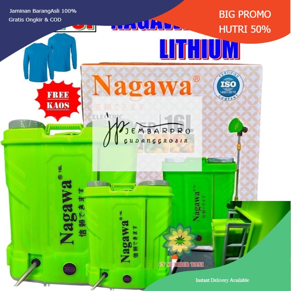 Tangki Sprayer Elektrik Yokohama/Nagawa 16 Liter Alat Semprot Hama Otomatis