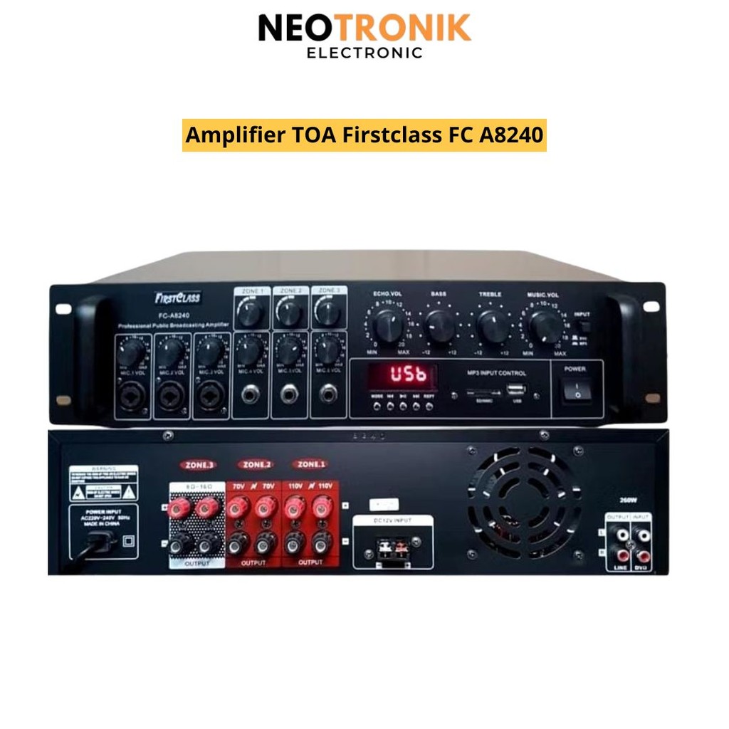 Amplifier Power Mixer TOA Bluetooth FirstClass a8240