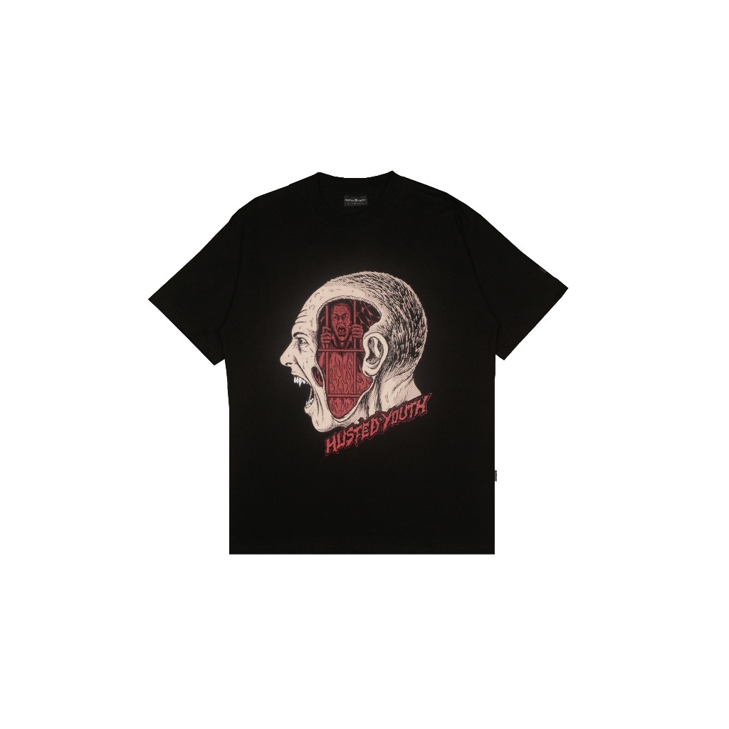 HUSTED KAOS  BLACK TSHIRT