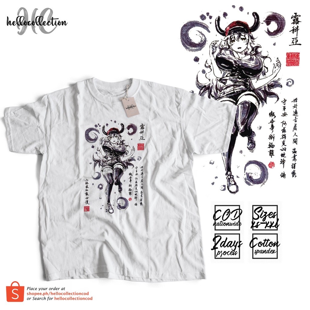 Kaos Baju Miss Kobayashi's Dragon Maid - Design 07 Anime Shirt Baju Anime c1