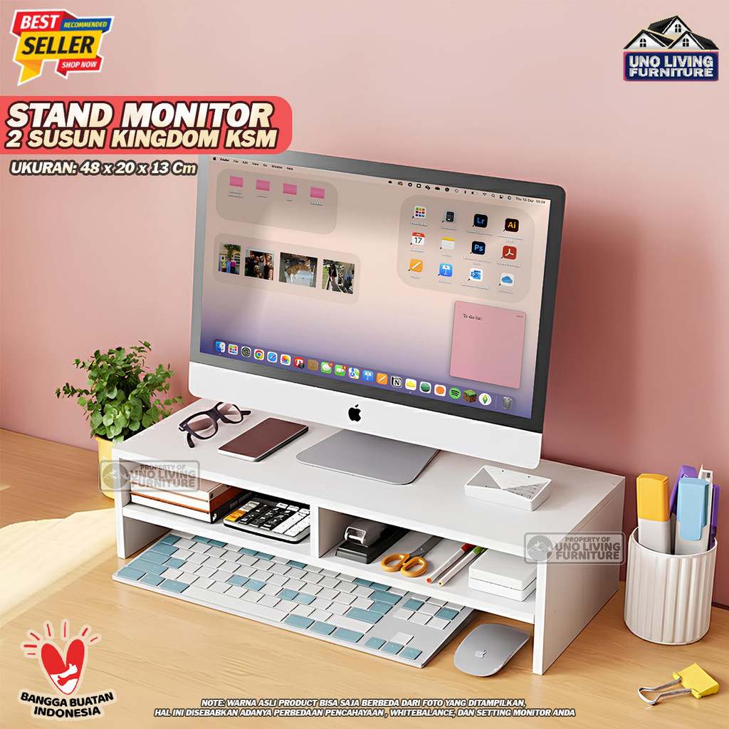 YEBRITC - Dudukan Laptop Dan Monitor / Dudukan Komputer / Rak Meja Komputer / Stand Monitor Kingdom