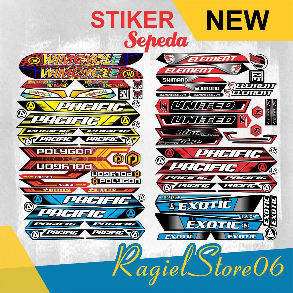 stiker Striping BMX sepeda Polygon, United, Pacific Exotic, Wimcycle Universal BMX Ragiel Store