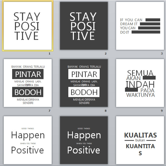 150 Template Quotes Black White format PPT