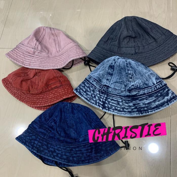 TOPI BUCKET JEANS ANAK DENIM KIDS - Hitam