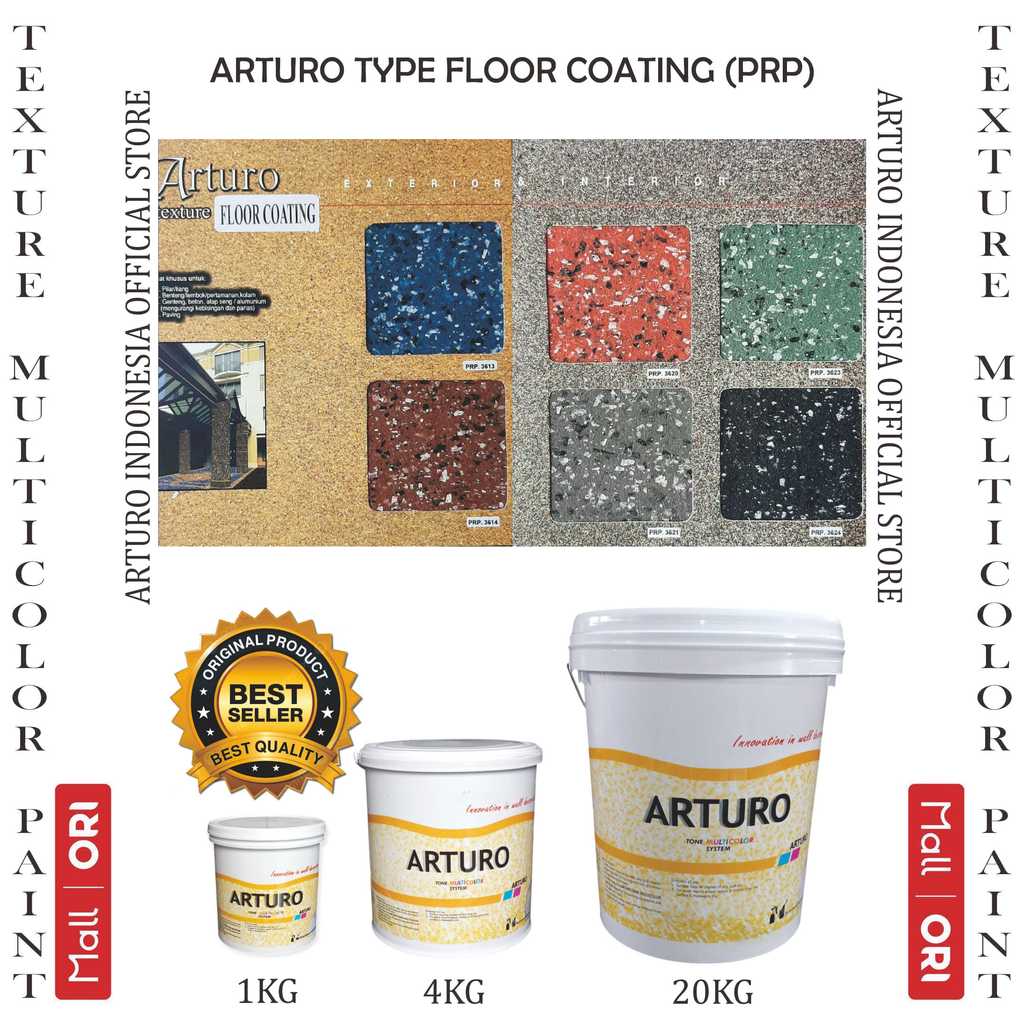 READY ARTURO Type Floor Coating PRP Pail 20kg Cat Texture Tone Tekstur Dinding Tembok Flakes