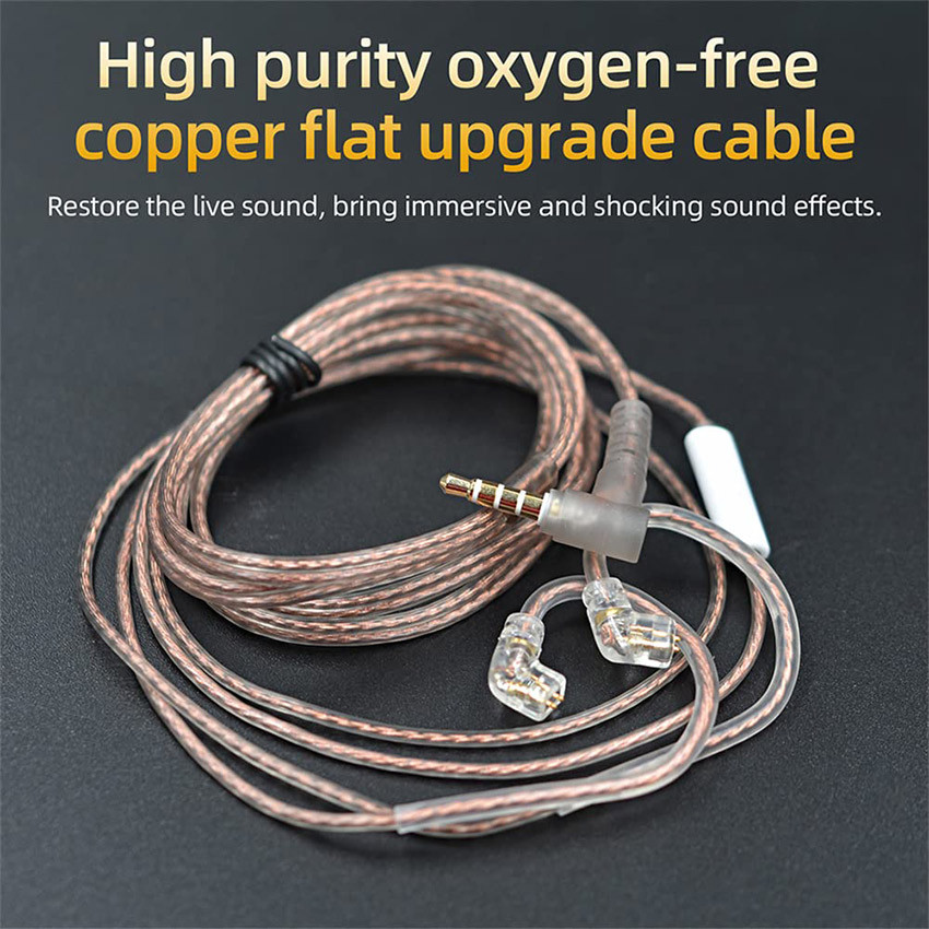 Kabel KZ Copper With Mic Pengganti ZSN Pro ZS3 ZS5 ZSA ZS10 X ZST ZS4 ZS3E CCA Portable Multifungsi