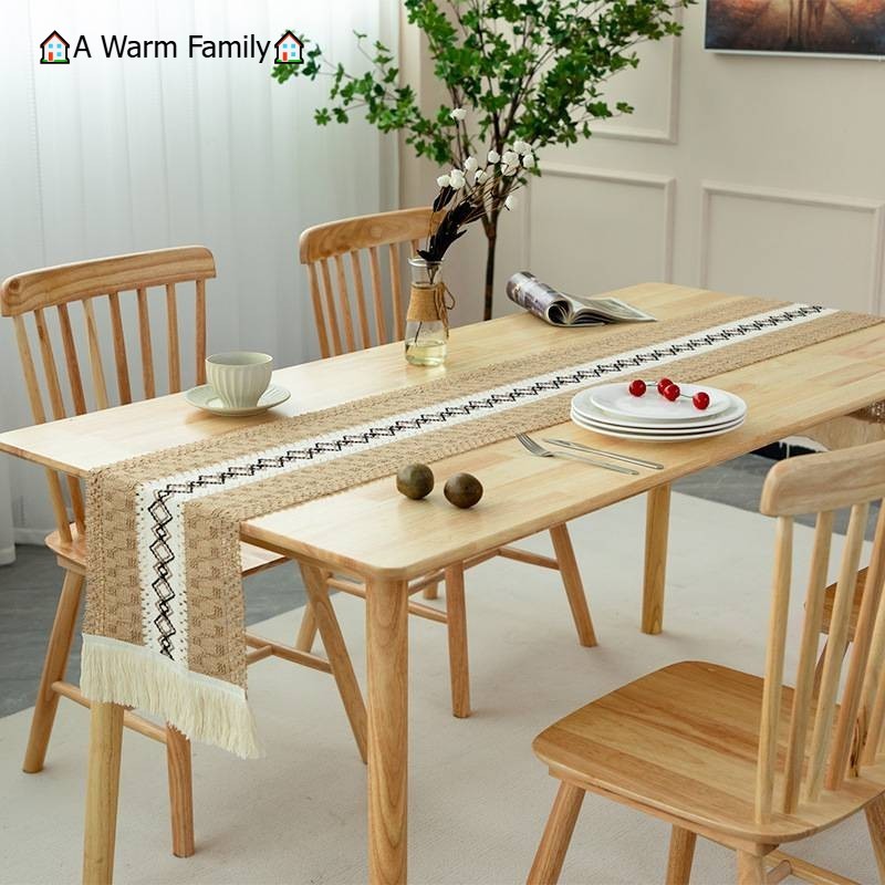 Table Runner Skandinavia Bahan Premium Mewah Panjang Rajut