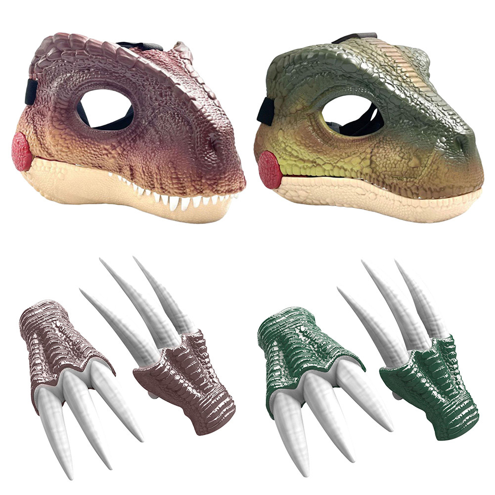 Funny Dinosaur Mask with Dinosaur Scream 3D Dinosaur Mask Lifelike Dinosaur Mask Headwear for Hallow