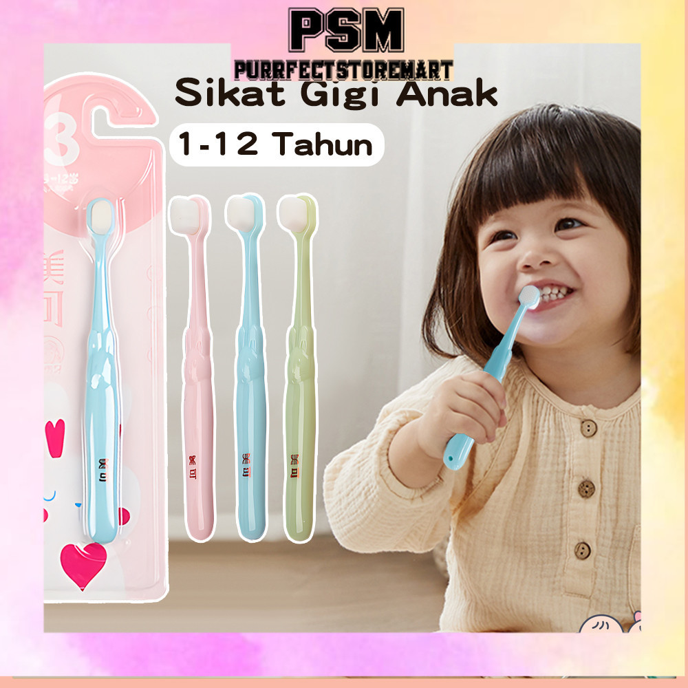VICTOKY Sikat Gigi Anak Lembut Gosok Gigi Anak Bayi 1-12 Tahun