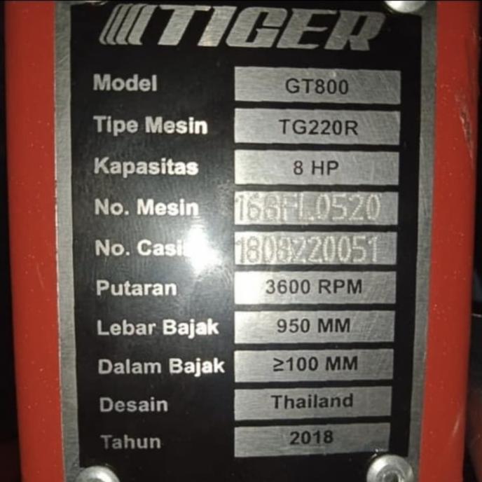 Promo Traktor Mini Mesin Bajak Cultivator Tiger Gt800 Mini Tiller Gt 800 By Sidoro Shop
