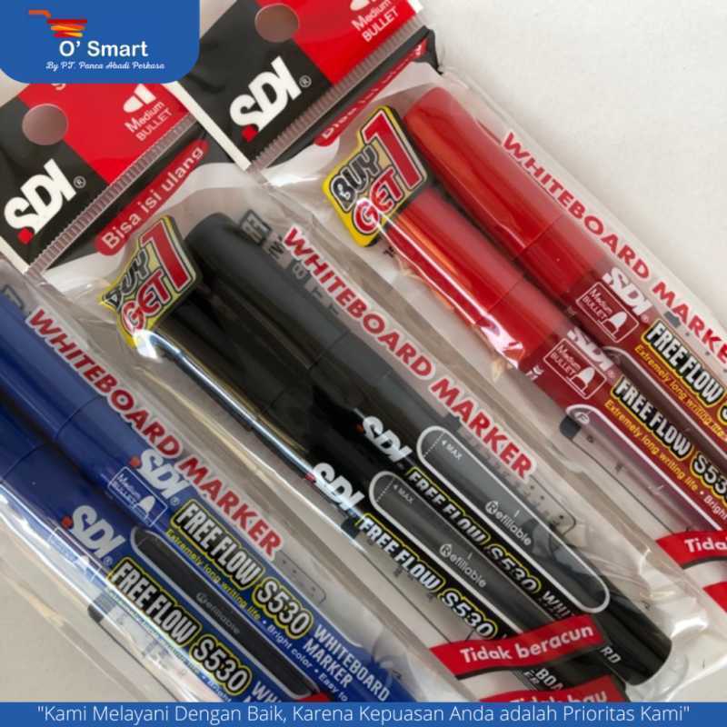 (2PCS) Spidol Permanent dan Spidol Whiteboard dengan tinta SDI