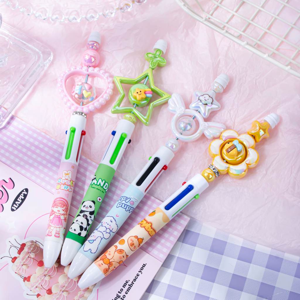 COD PULPEN 4 WARNA AESTHETIC / PULPEN CANTIK 4 WARNA / PULPEN CHARMING KARAKTER / MULTICOLOR PEN