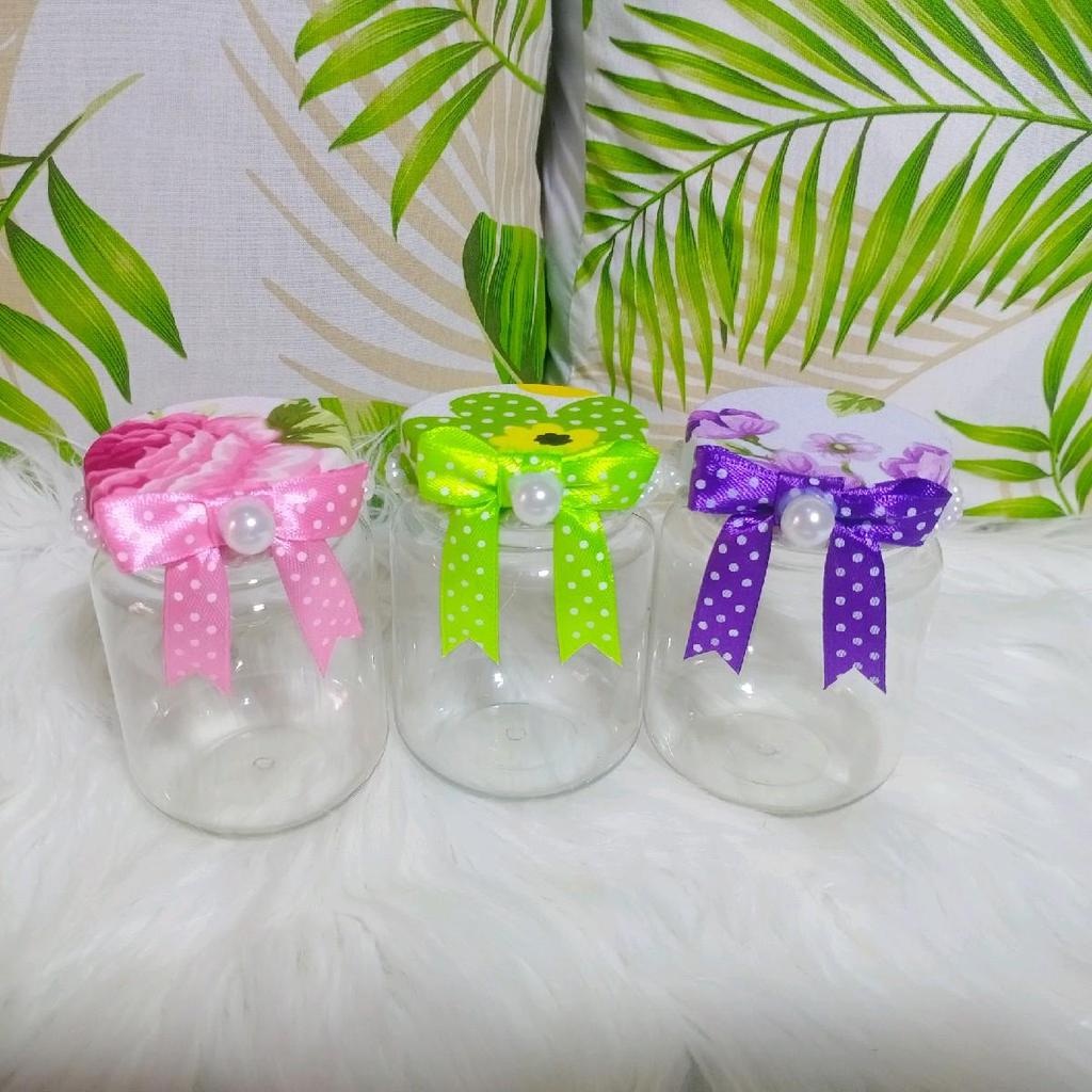 Toples Bumbu Cantik Motif bunga Shabby Plastik Dapur Kitchenware - Pink Bunga, Oval