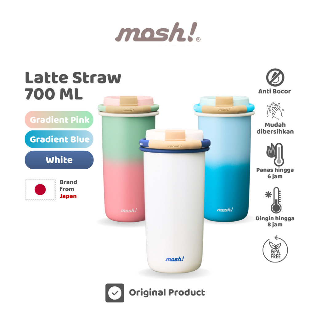 Ready Mosh Latte Straw Gradient Tumbler - Botol Minum Stainless Steel 700ml