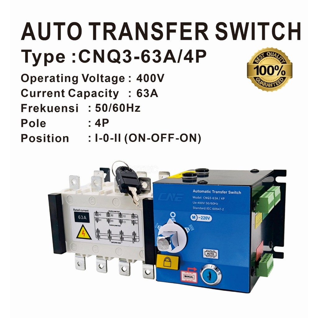 Auto Transfer Switch ATS 4P 63A/Motorized Ohm Saklar 63A