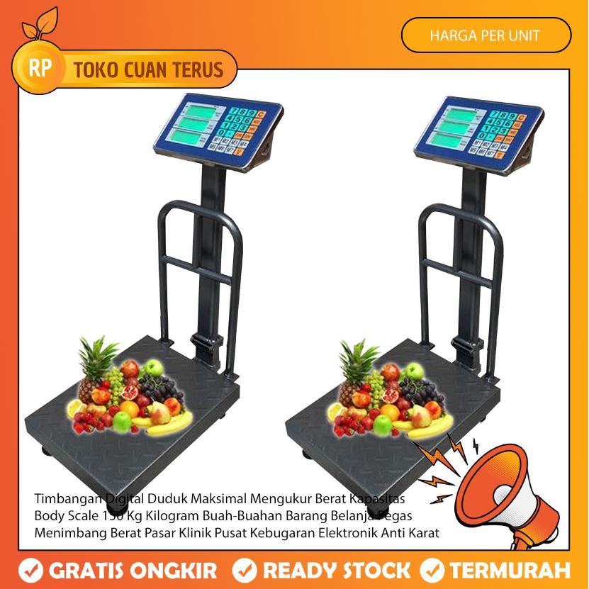 Timbangan Digital Duduk Kapasitas Body Scale 150 KgMaksimal Mengukur Berat Kilogram Buah-Buahan Bara