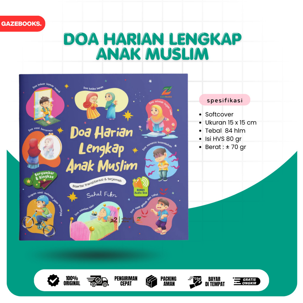 Ziyadbooks - Doa Harian Lengkap Anak Muslim - Buku Belajar Berdoa Keseharian dengan Gambar Menarik