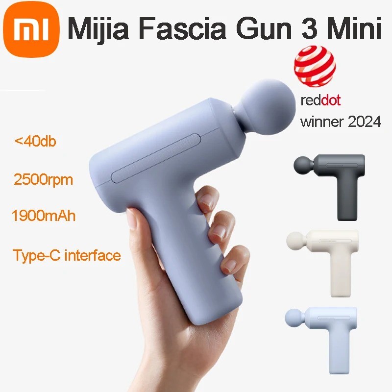 2025 XIAOMI Mijia Mini Fascia Gun 3 Portable Muscle Massage Gun 12kg Thrust Brushless Silent Motor 3