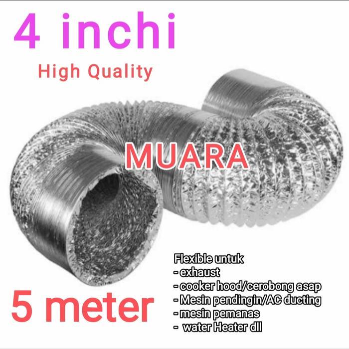 Glorious I.T Flexible ducting 4 in(5 mtr)pipa exhaust /flexible mesin pengering