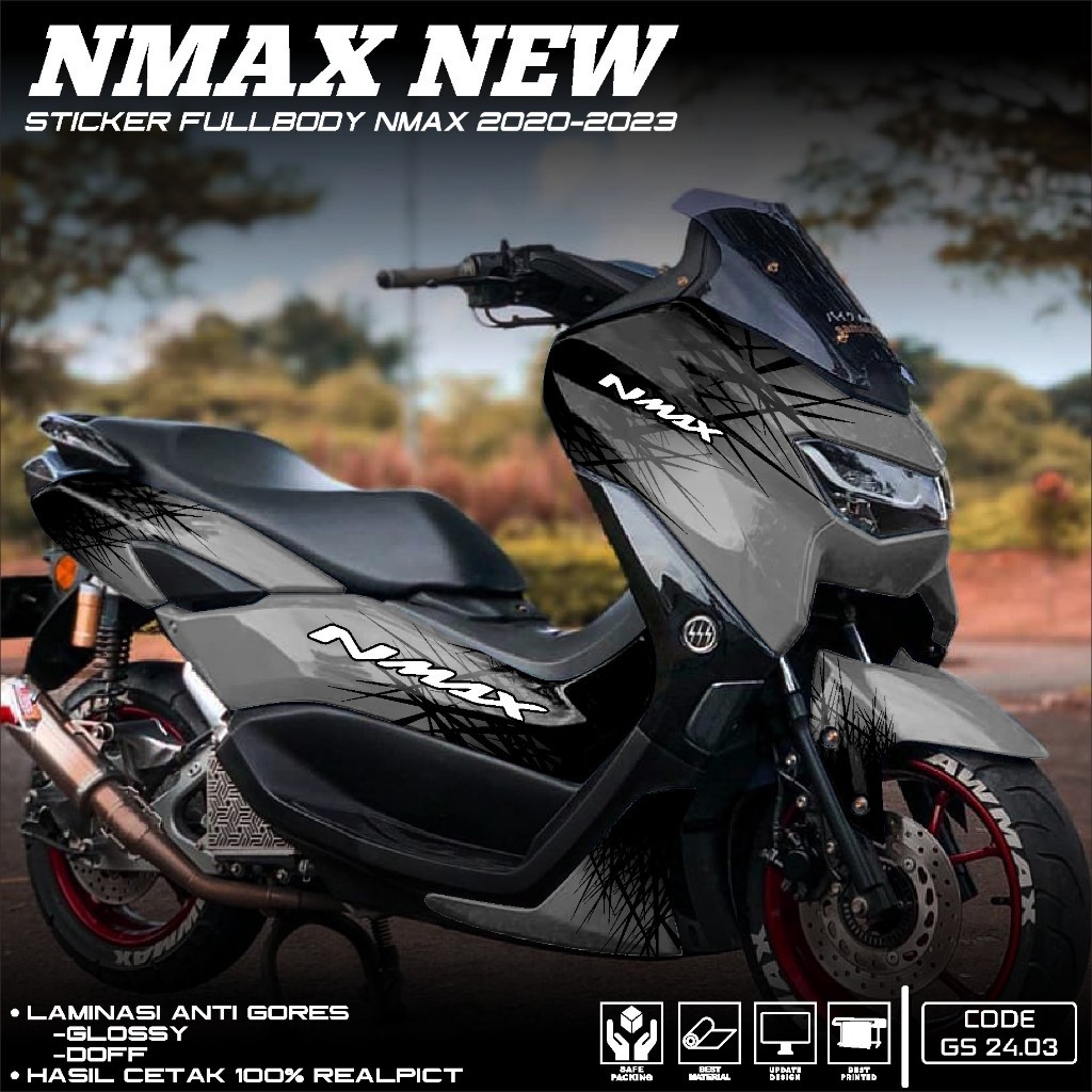 (FREE STICKER NAMA) Decal Sticker Nmax New 2020 2021 2022 2023 Fullbody Desain Grafis  - Striping Nm