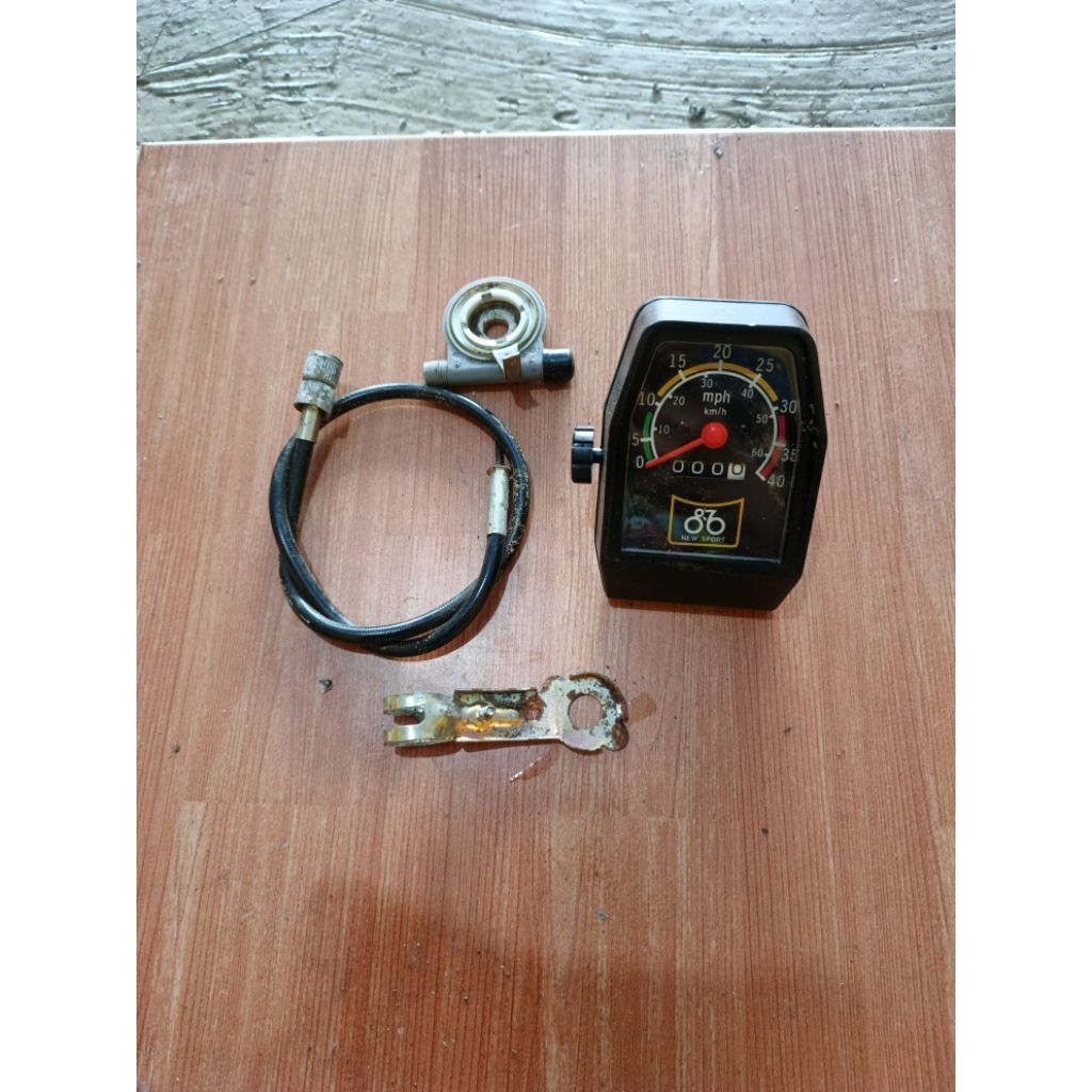 speedometer sepeda balap jadul plus kabel nos