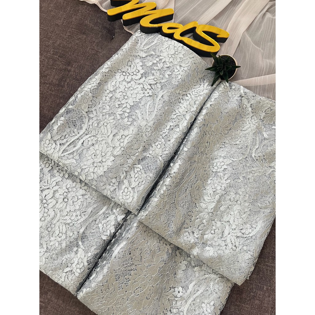 MdS Kain Kebaya Metalik Khusus Putih Metalik 2,6 x 1,5 meter JMS