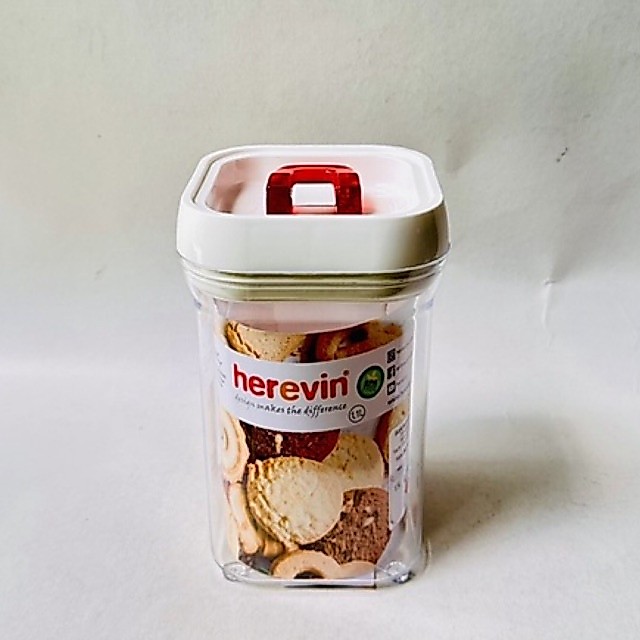 Herevin toples canister plastik acrylic segi kedap udara