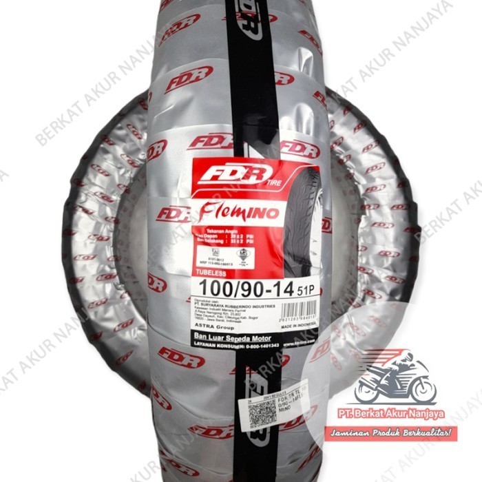 Ban motor luar fdr tubless tubles 100/90-14 fdr flemino lexi