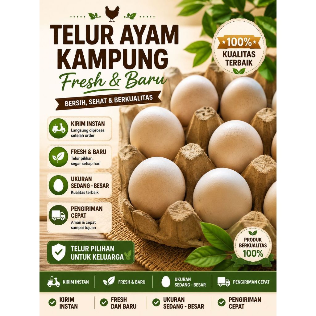 telur ayam dana kampung 1/2 papan saldo (15 top up butir) kirim topup instan
